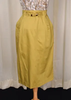 1960s Golden Stitches Pencil Skirt