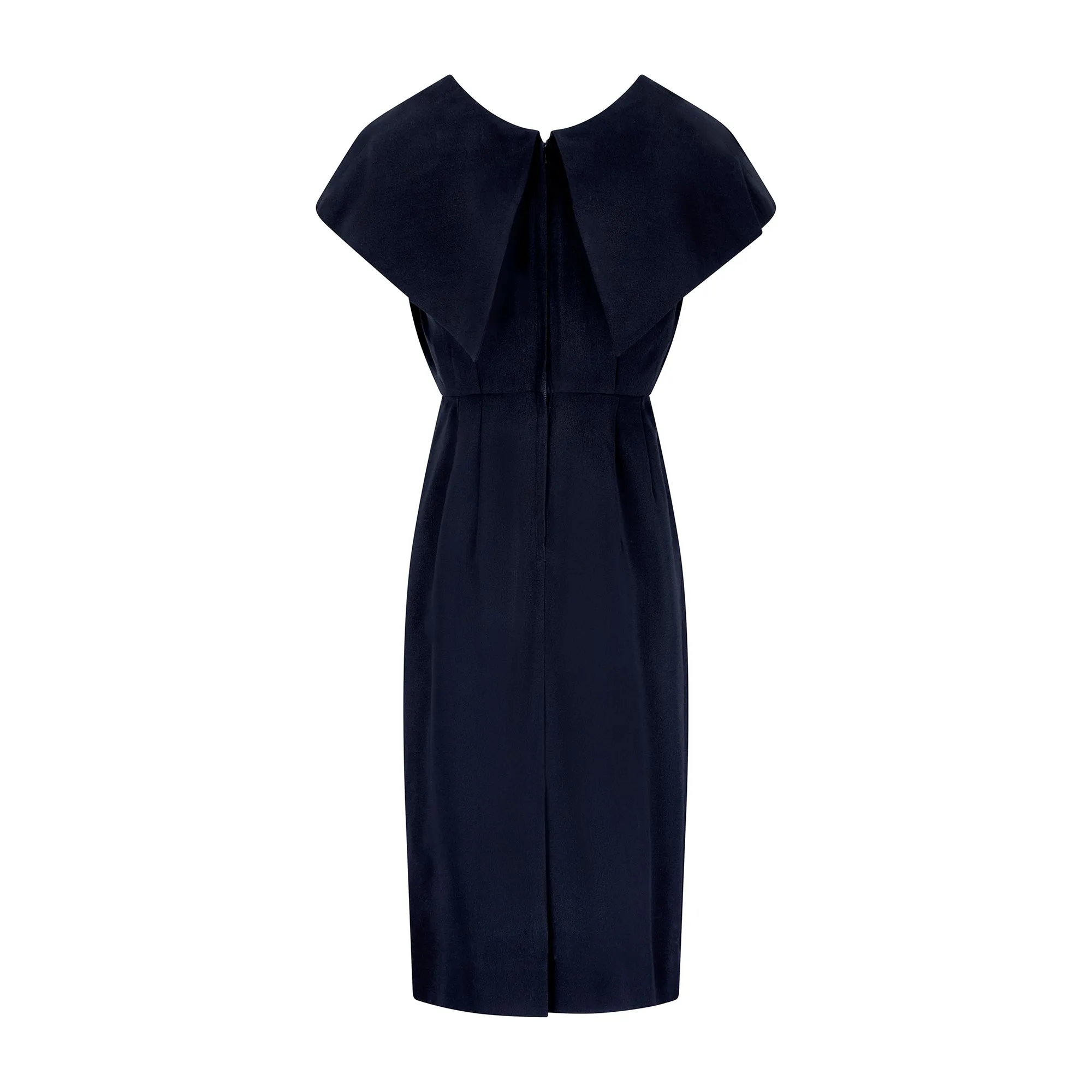 1960s Herman Marcus Black Crepe Dress with Rosettes