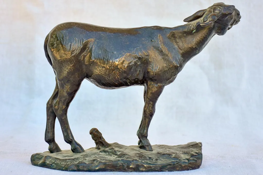 19th Century Bronze statue of a mule by A. de Beaulieu