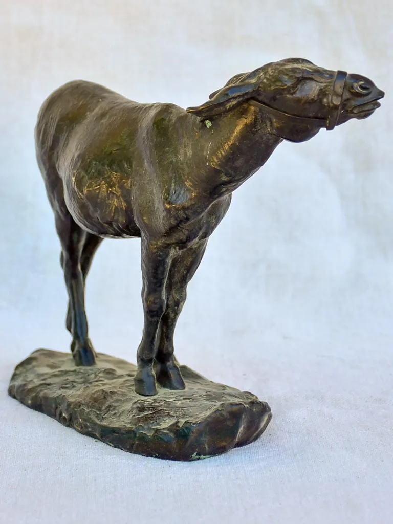 19th Century Bronze statue of a mule by A. de Beaulieu