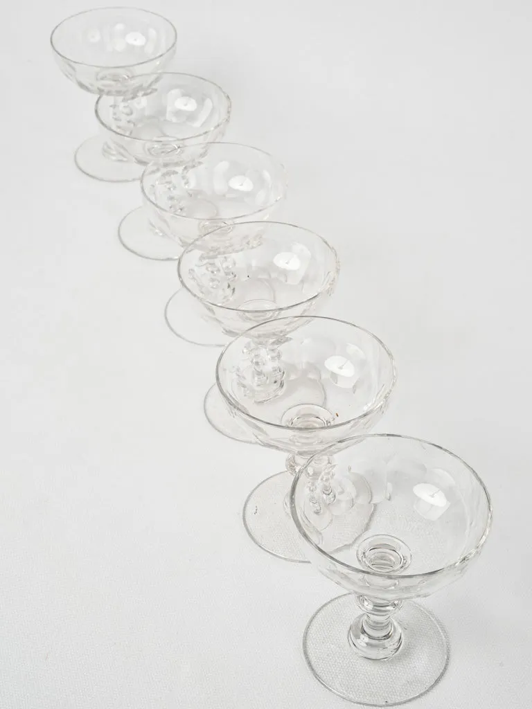 5 antique crystal Champagne coups