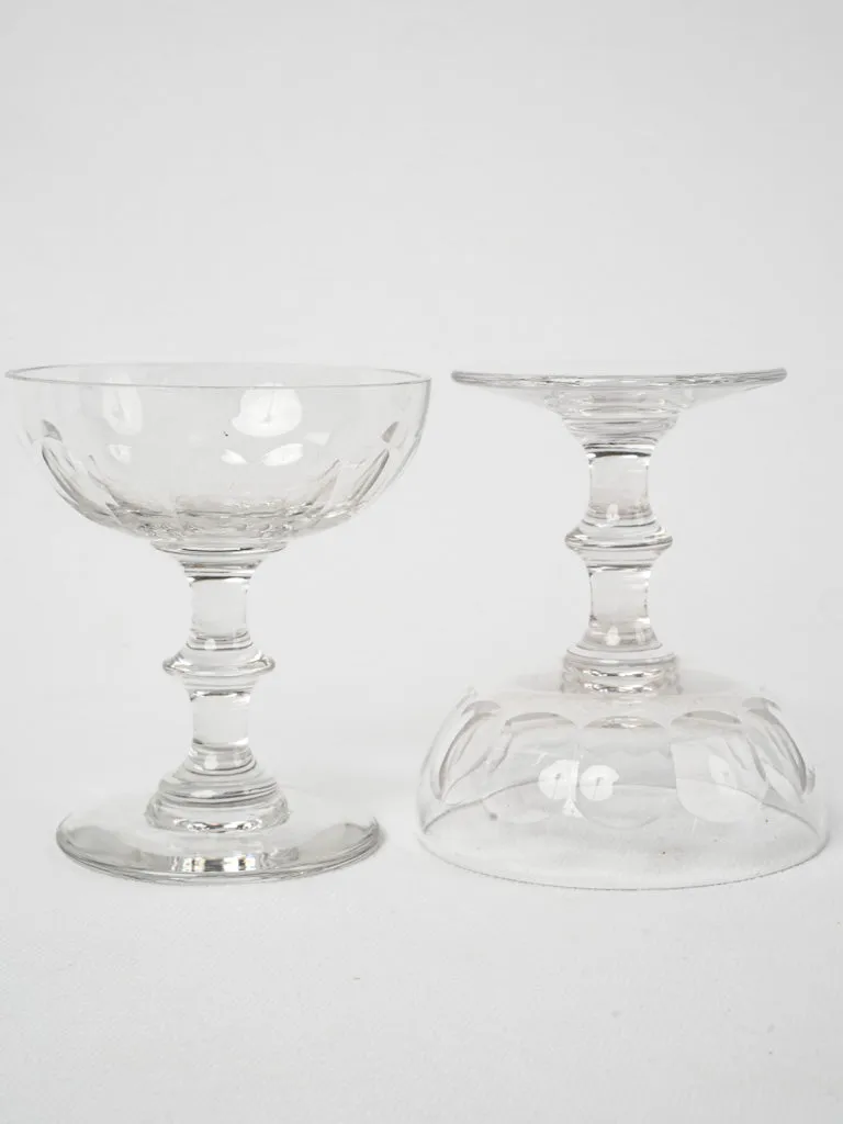 5 antique crystal Champagne coups