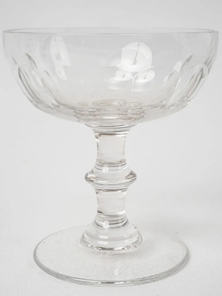 5 antique crystal Champagne coups