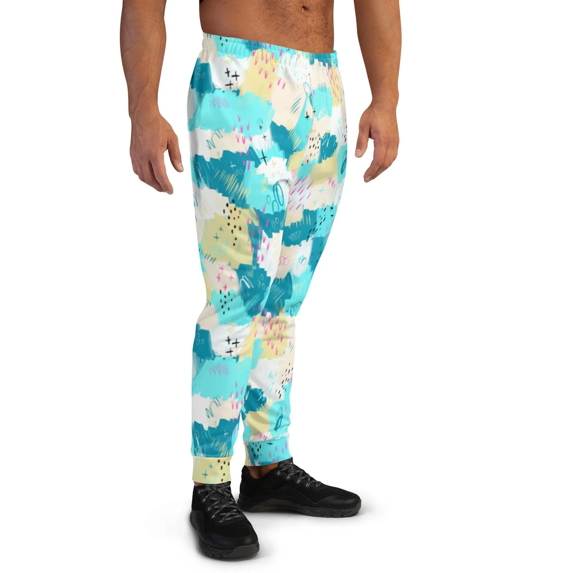 Aqua Abstract Men's Street Joggers