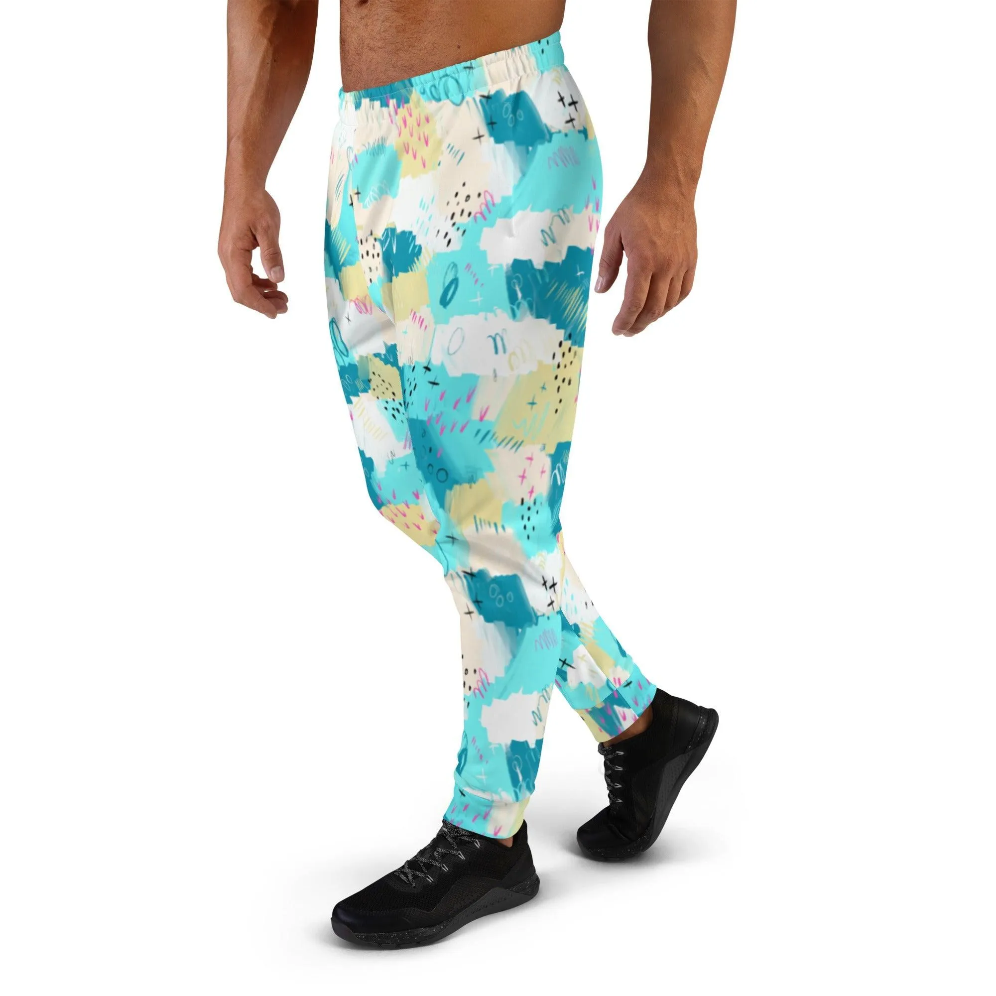 Aqua Abstract Men's Street Joggers