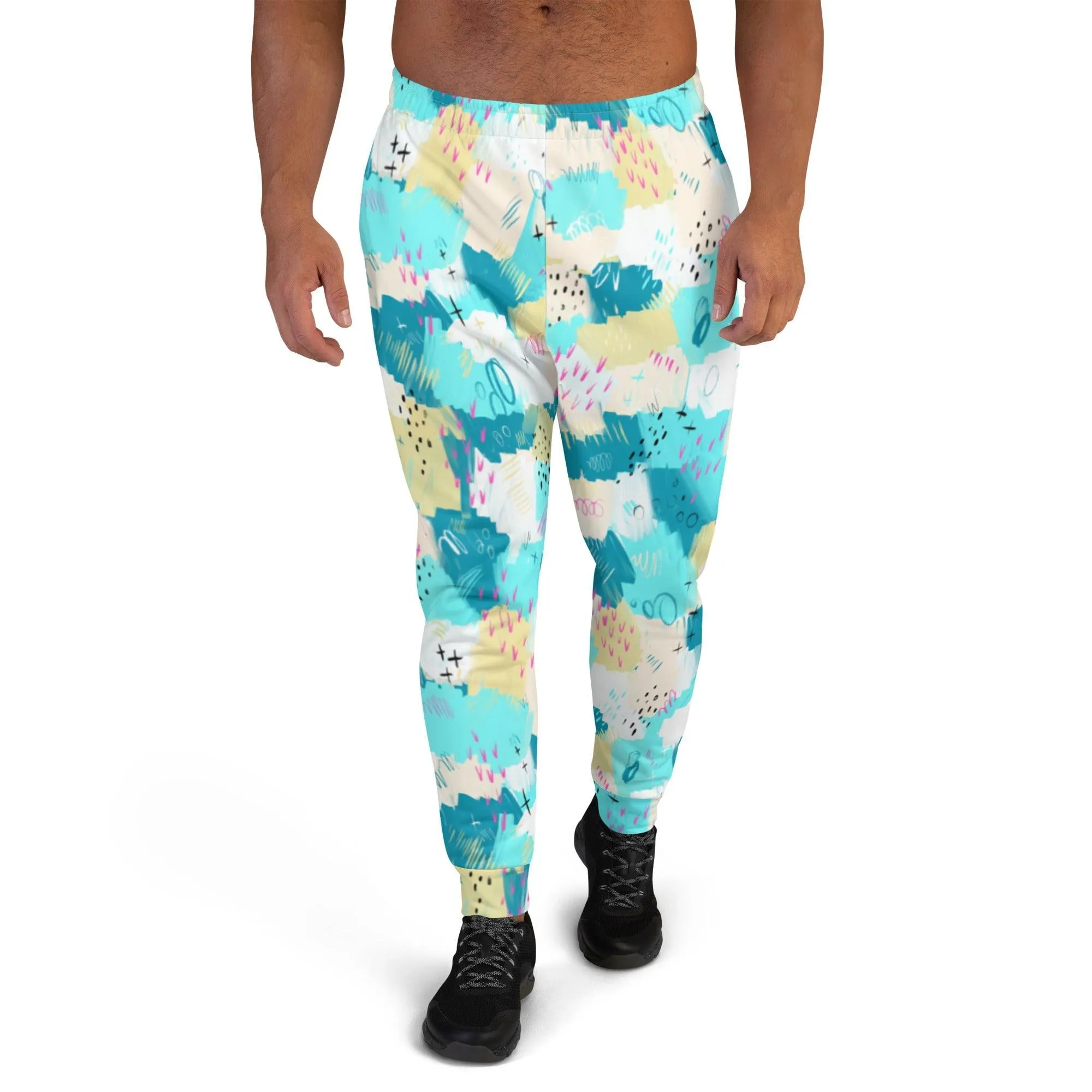 Aqua Abstract Men's Street Joggers