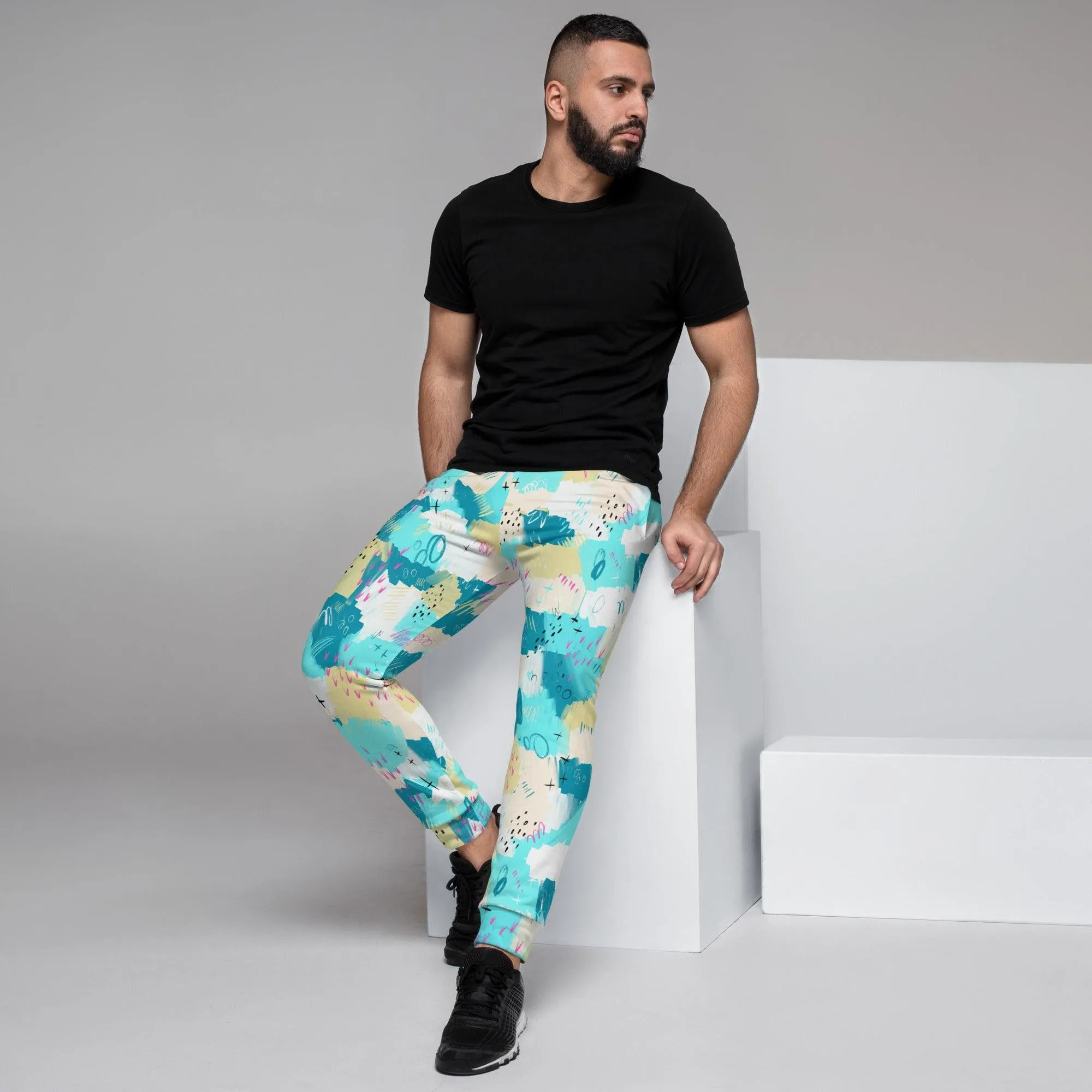 Aqua Abstract Men's Street Joggers