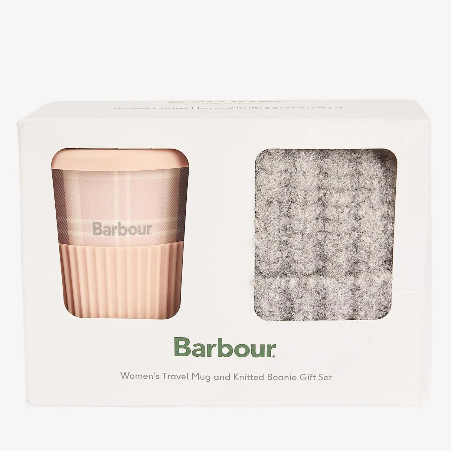 Barbour Tartan Travel Mug & Beanie Hat Gift Set
