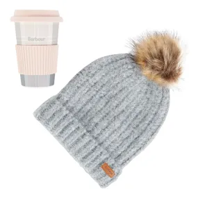 Barbour Tartan Travel Mug & Beanie Hat Gift Set