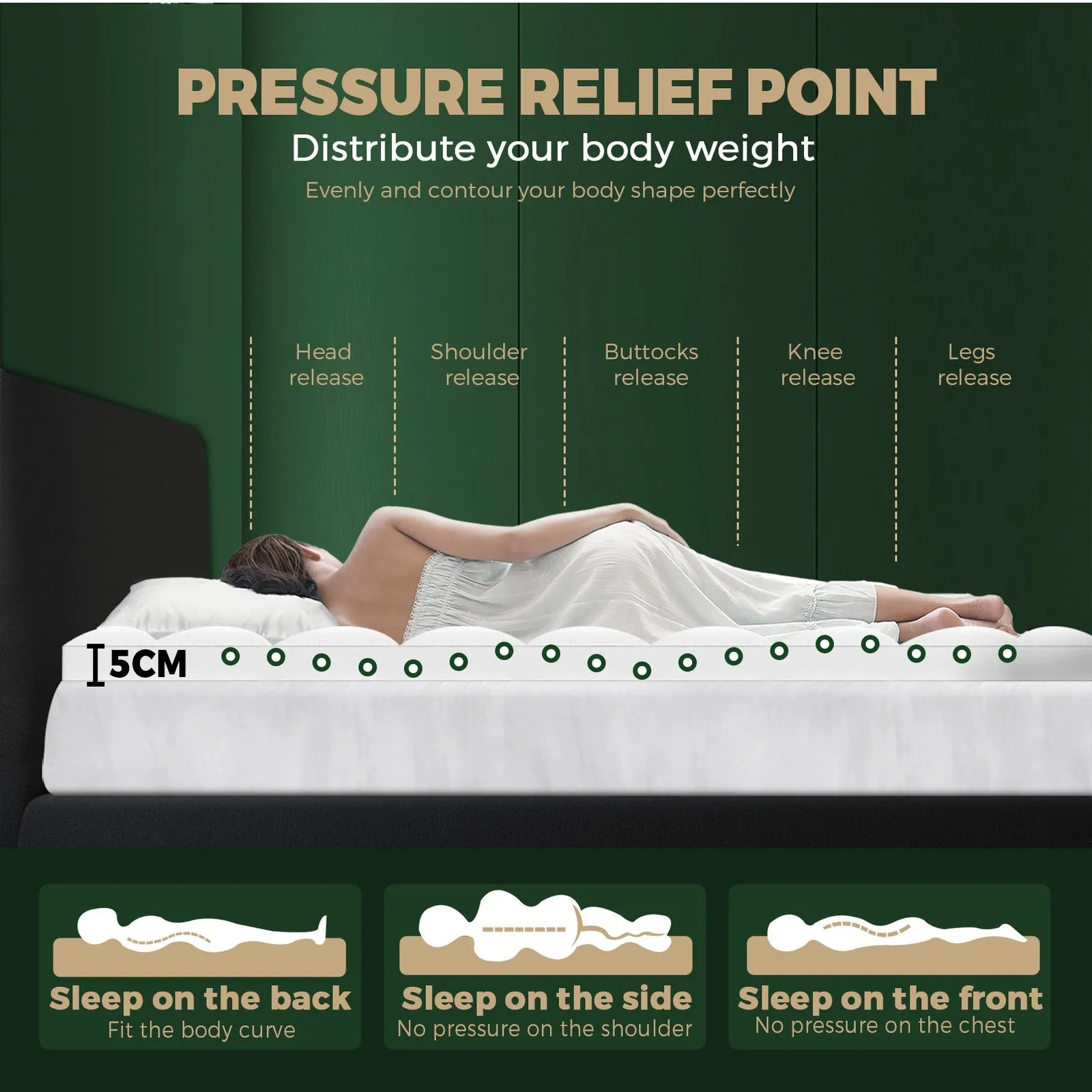 Bedra Bedding Bamboo Fibre Pillowtop Mattress Topper 1000GSM Cover Double