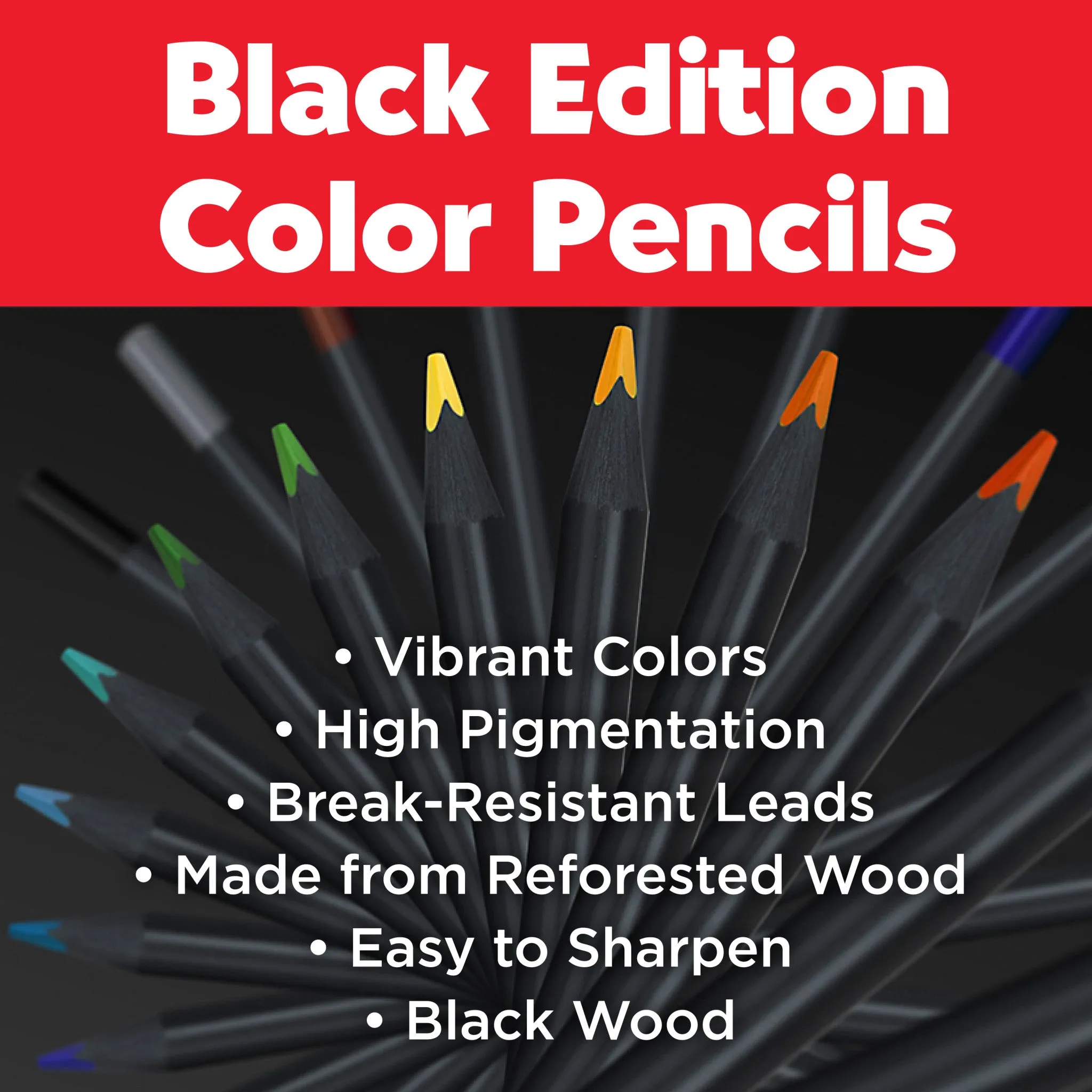 Black Edition Colored Pencils, Box of 36 - #116436