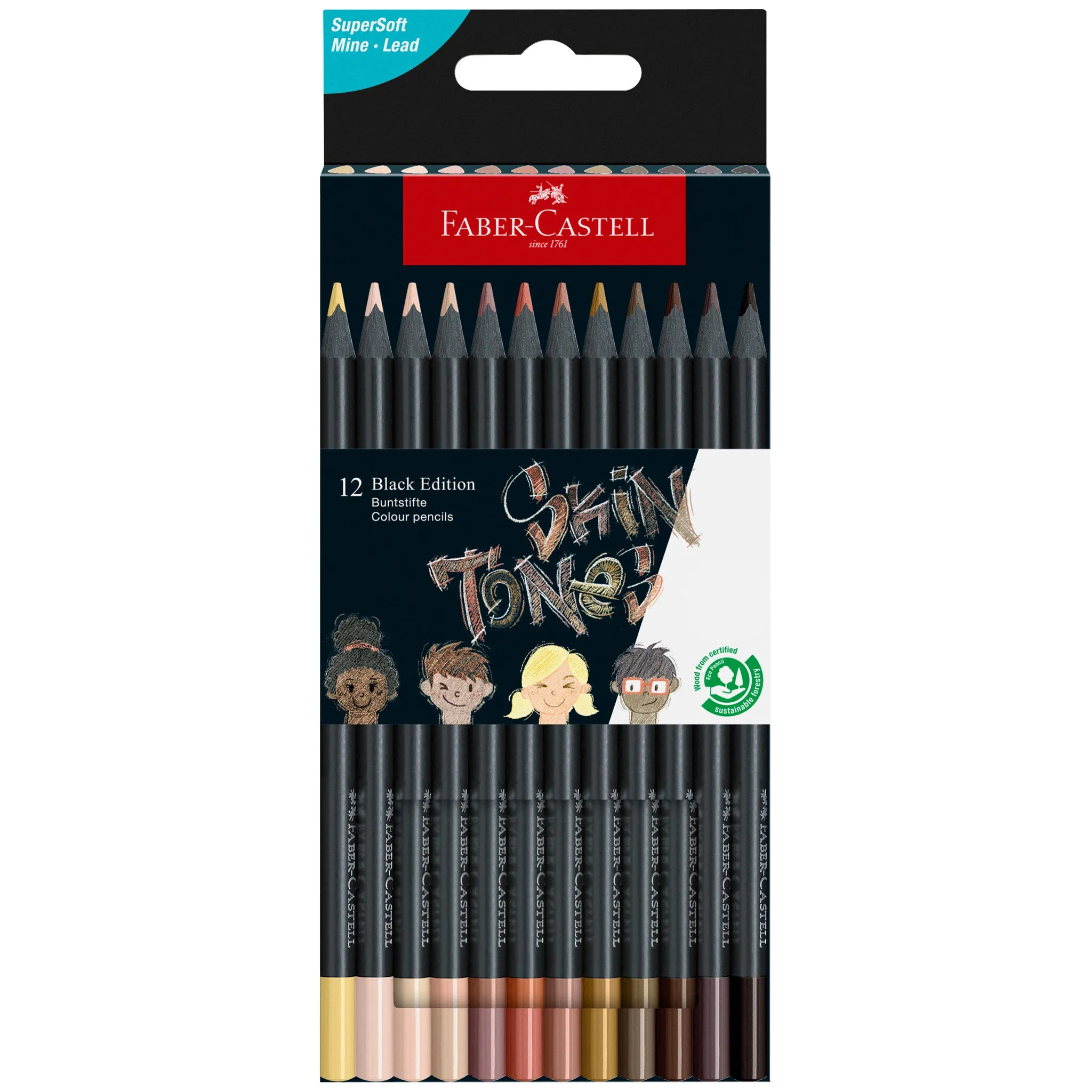 Black Edition Colored Pencils, Skin Tones - Box of 12 - #116414