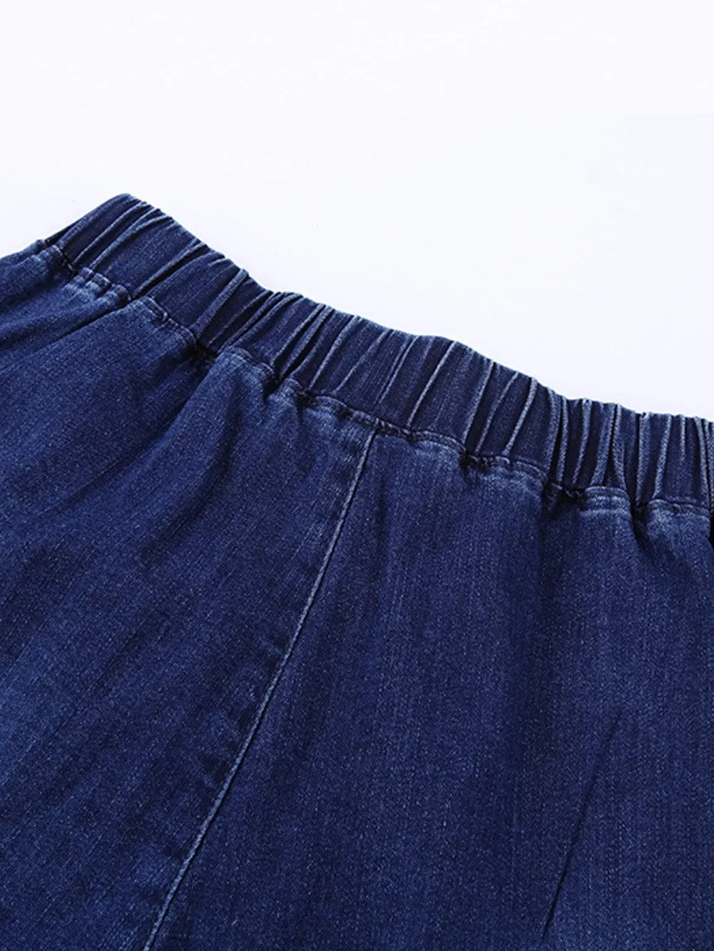 Blue Faded Relaxed Fit Joggers with Drawstring Waist