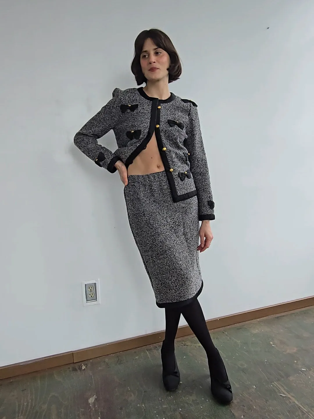 Bows   Tweed Woven Suit