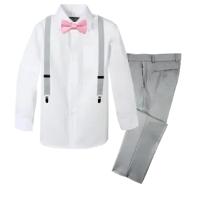 Boys' 4-Piece Customizable Suspenders Outfit - Customer's Product with price 52.95 ID bGlJNsZchIfDvE1ShWIpMLXJ