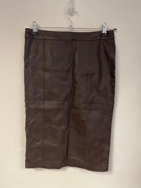 Brown pleather pencil skirt, Next, Size 8