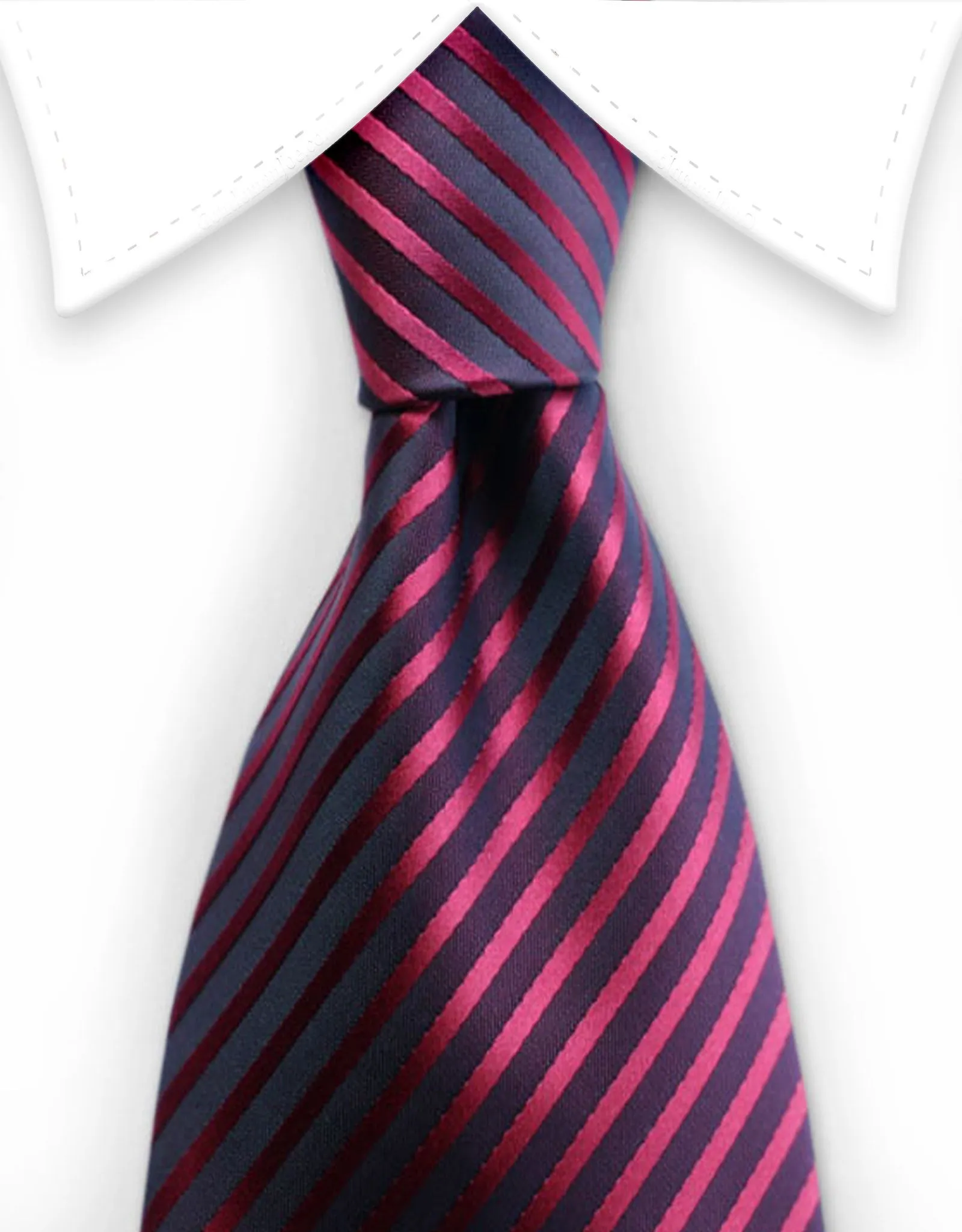 Burgundy Red & Black Stripe Tie