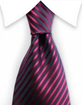 Burgundy Red & Black Stripe Tie