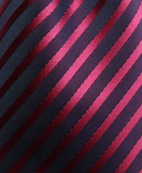 Burgundy Red & Black Stripe Tie