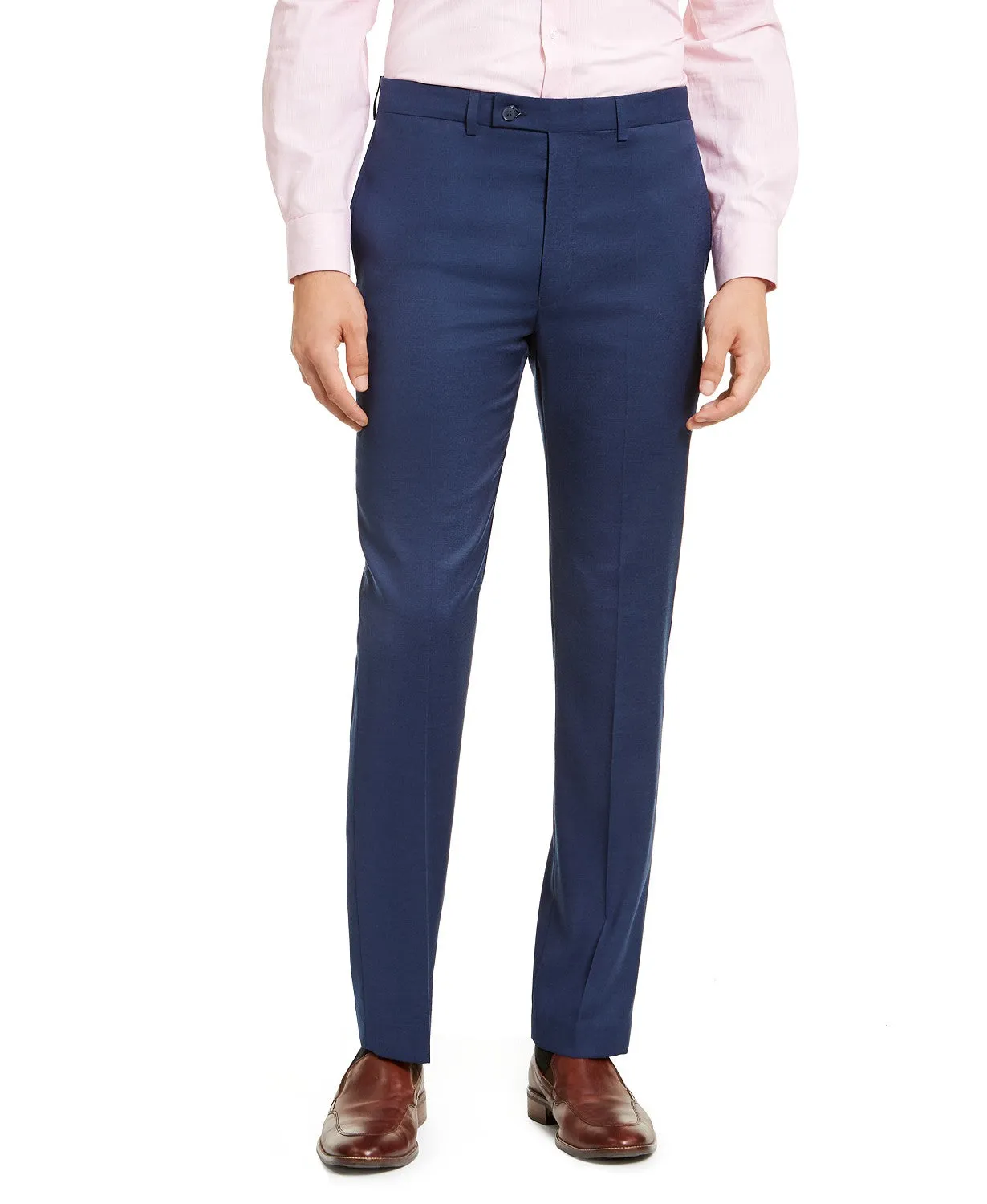 Calvin Klein Mens Slim fit Dress Pants 40 / 32 Blue Solid