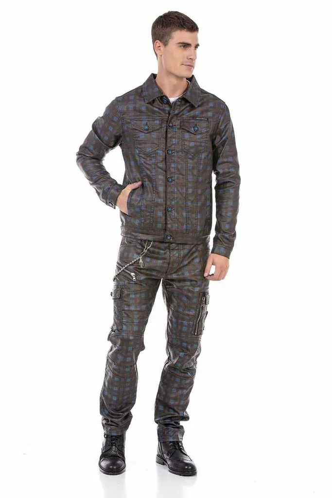 CD721 Plaid Patterned Men's Cargo Pants