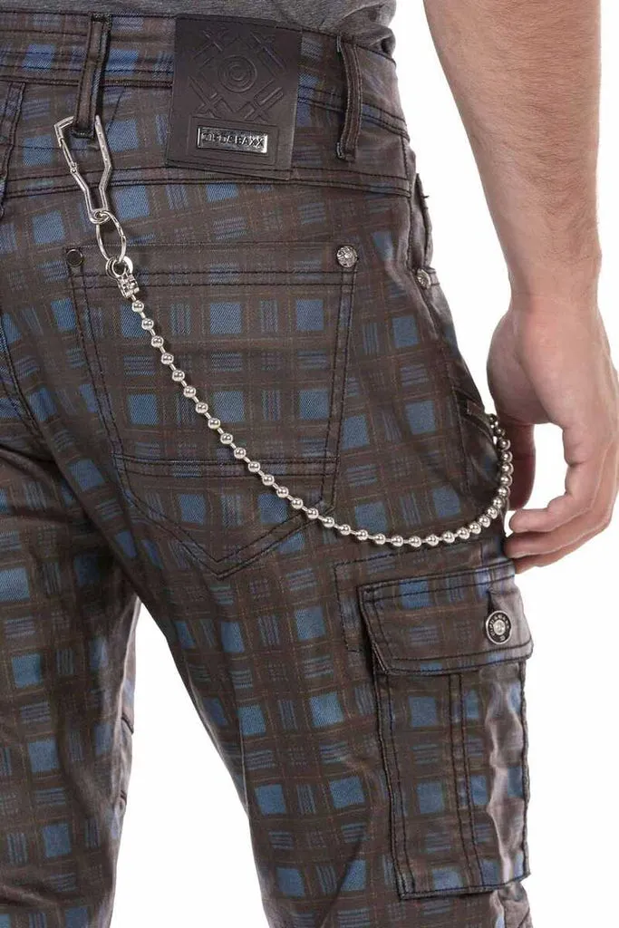 CD721 Plaid Patterned Men's Cargo Pants