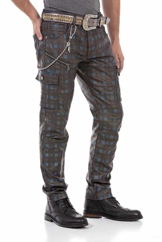 CD721 Plaid Patterned Men's Cargo Pants