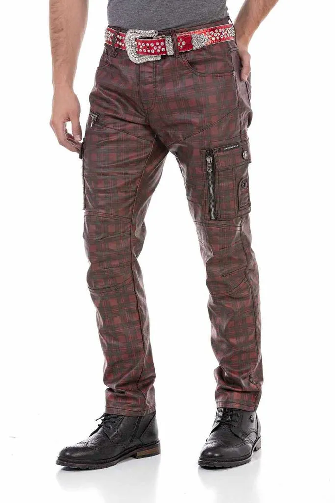 CD721 Plaid Patterned Men's Cargo Pants