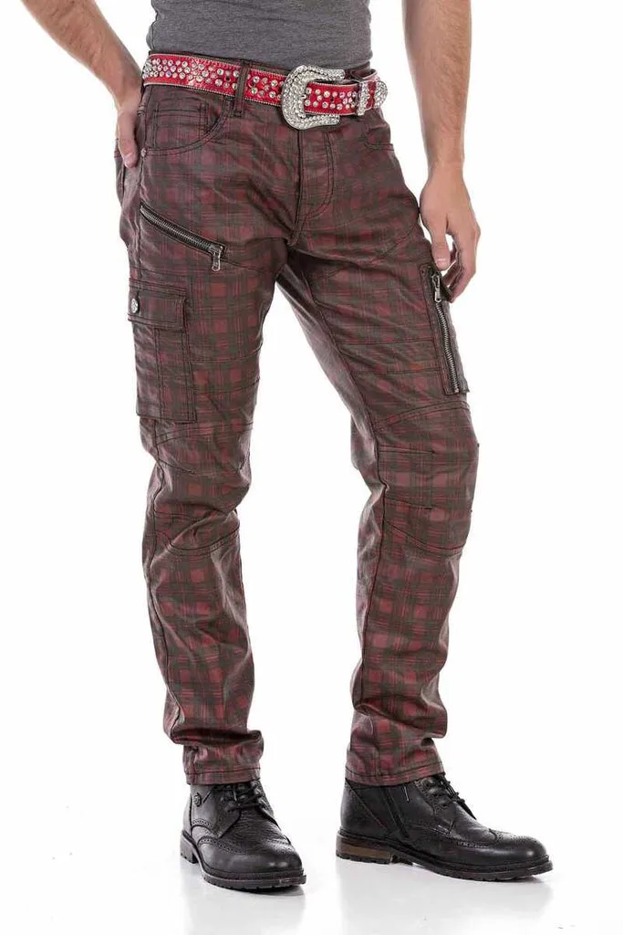 CD721 Plaid Patterned Men's Cargo Pants