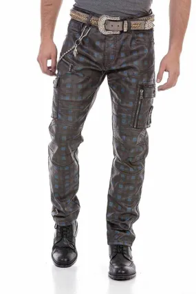 CD721 Plaid Patterned Men's Cargo Pants