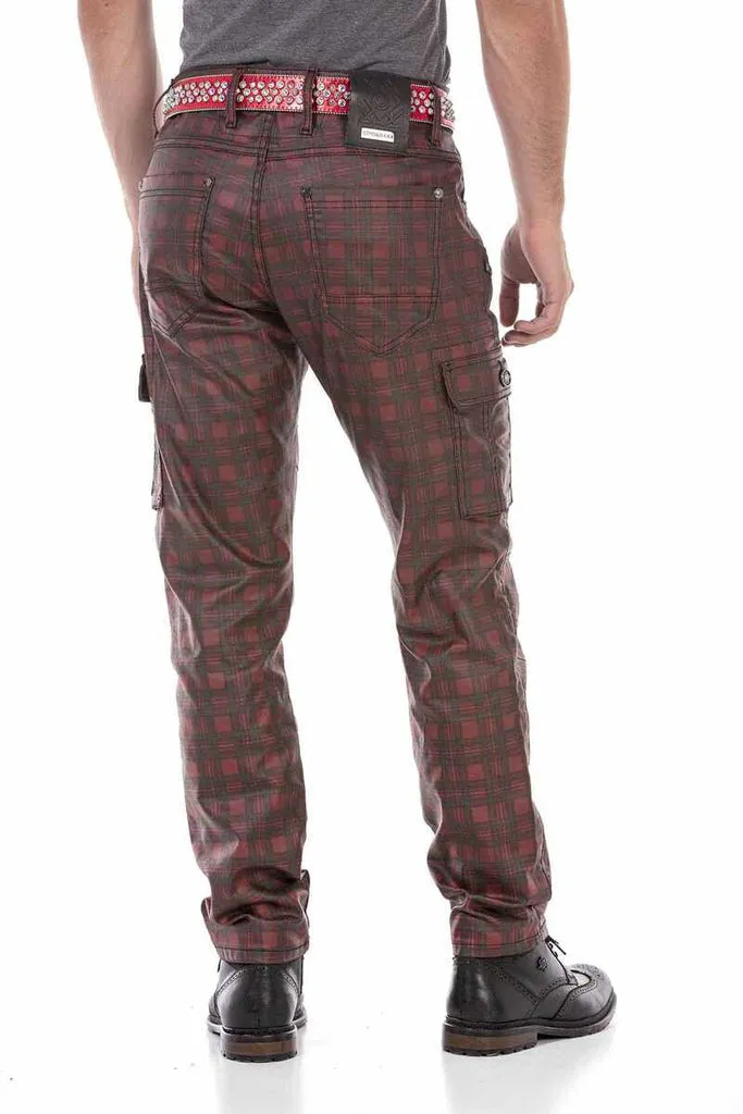 CD721 Plaid Patterned Men's Cargo Pants