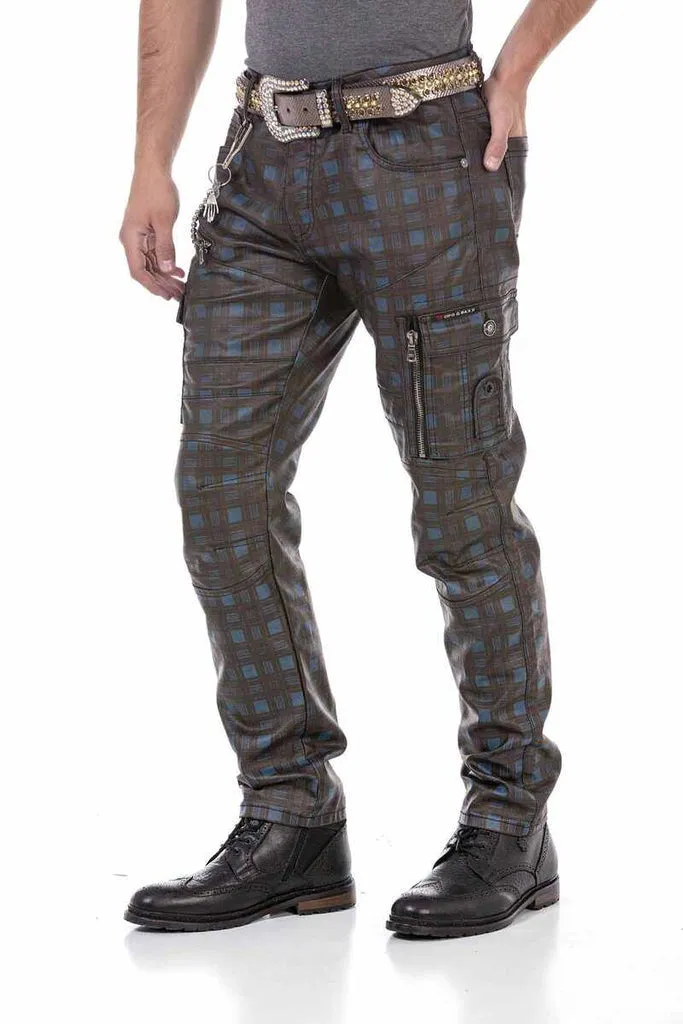 CD721 Plaid Patterned Men's Cargo Pants
