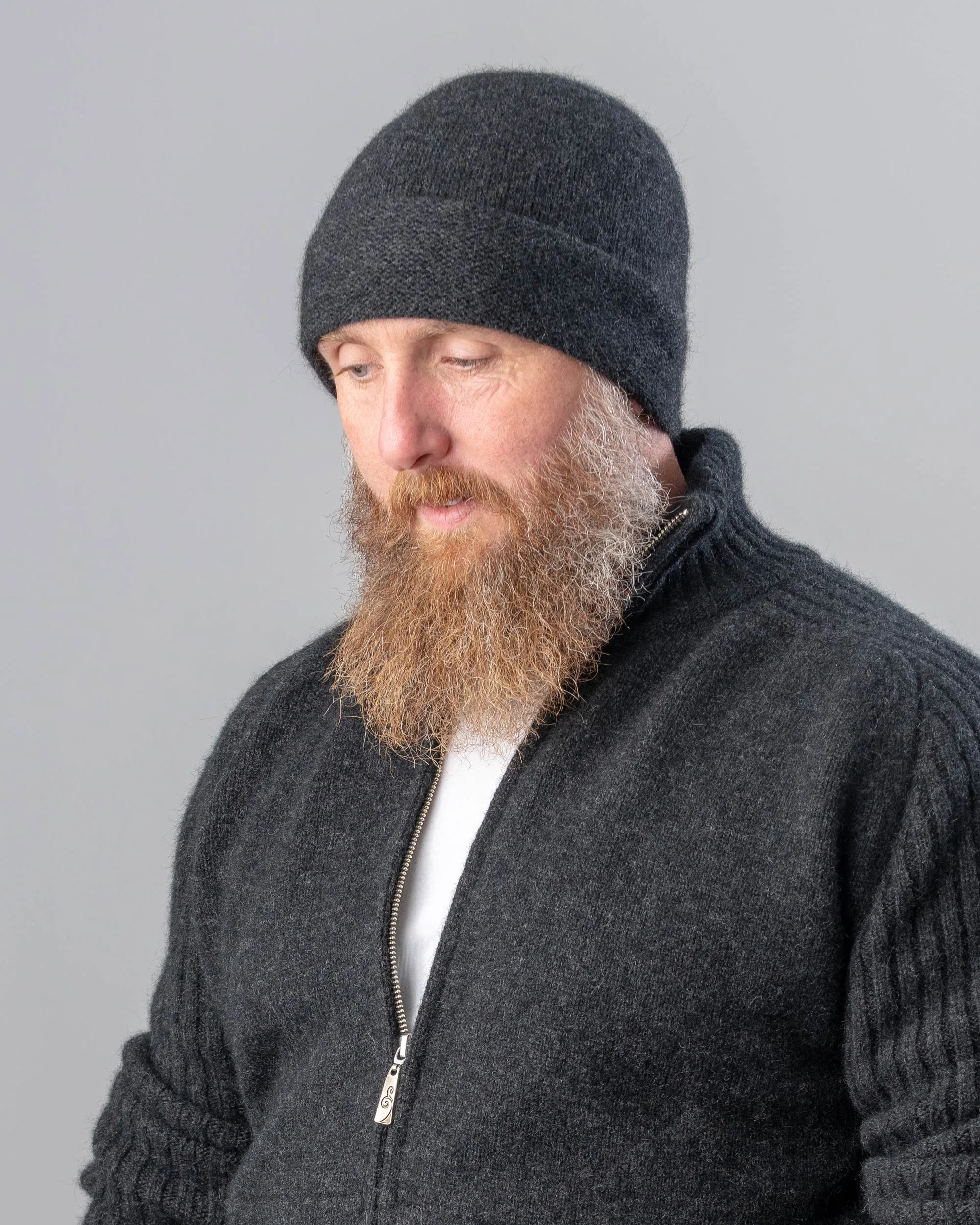 Charcoal Plain Beanie Hat - NX101