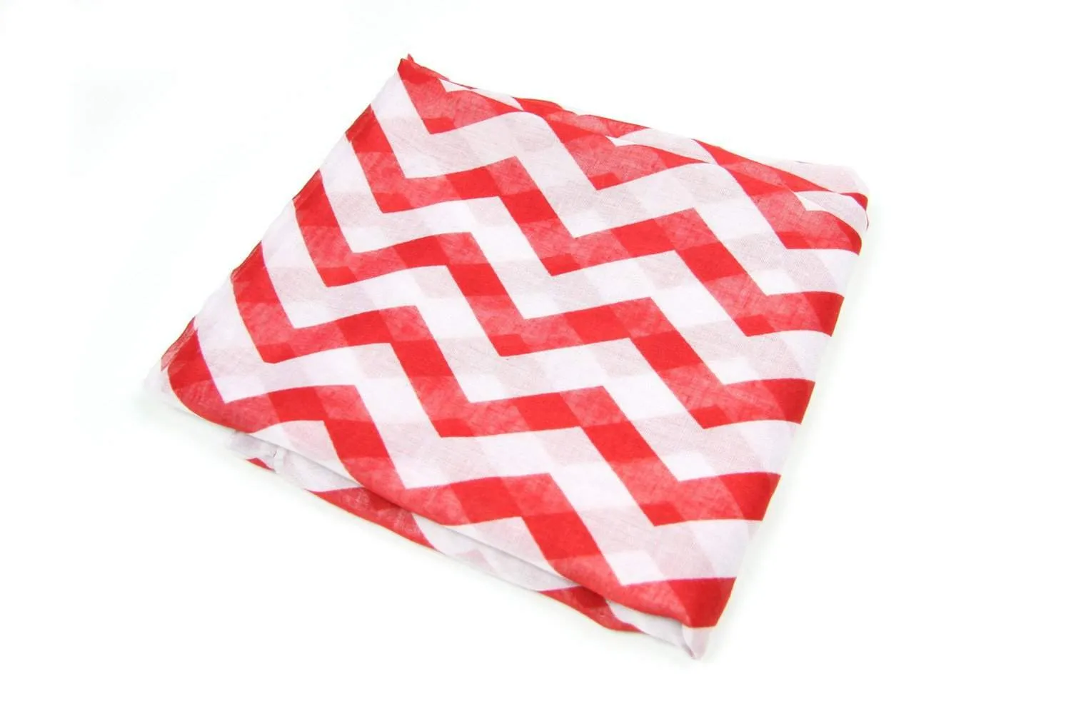 Circle Scarf / Cherry Red / Chevron / Unisex