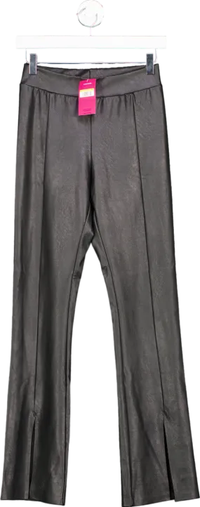 Commando Black Faux Leather Front Slit Leggings UK Small