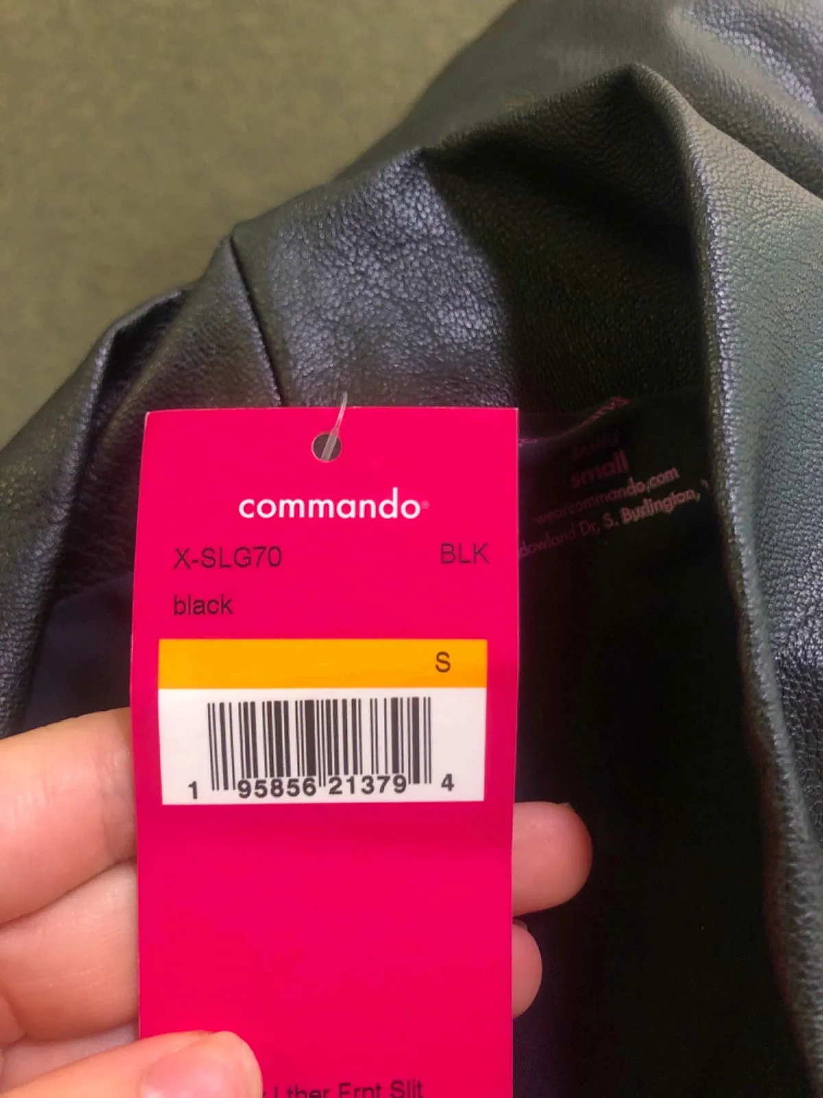 Commando Black Faux Leather Front Slit Leggings UK Small