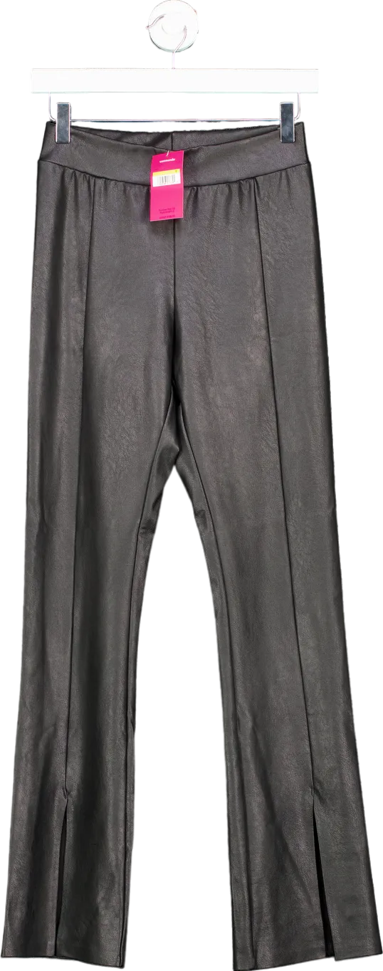 Commando Black Faux Leather Front Slit Leggings UK Small
