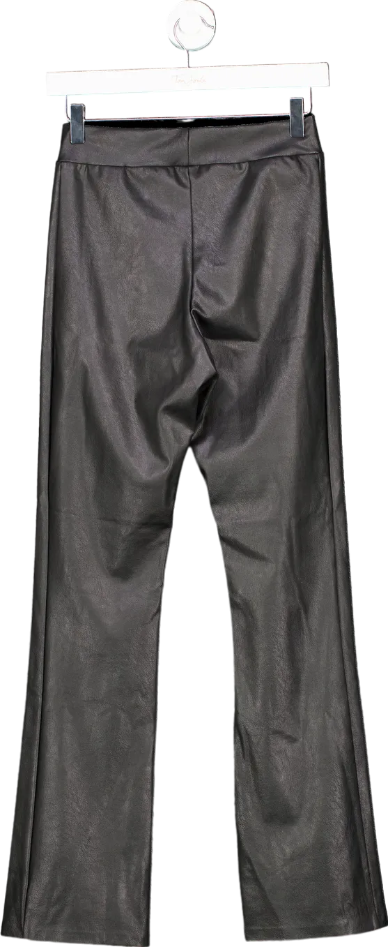 Commando Black Faux Leather Front Slit Leggings UK Small