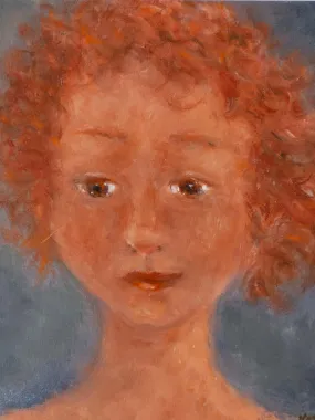 Contemporary painting by Karibou - “La petite fille rousse 13½" x 14¼"