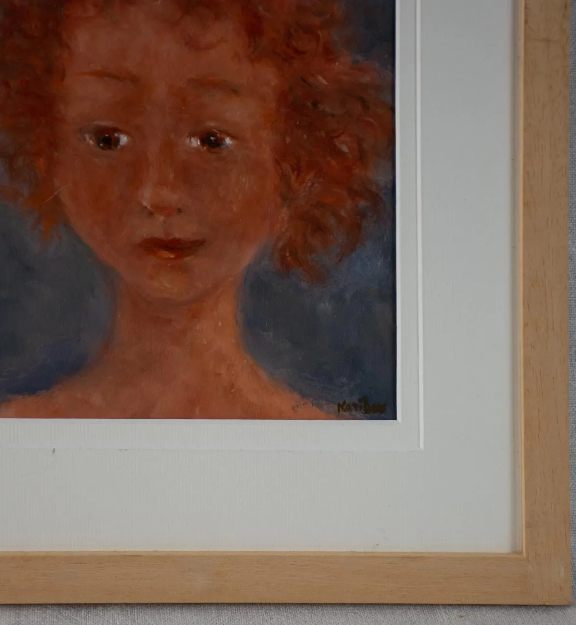 Contemporary painting by Karibou - “La petite fille rousse 13½" x 14¼"