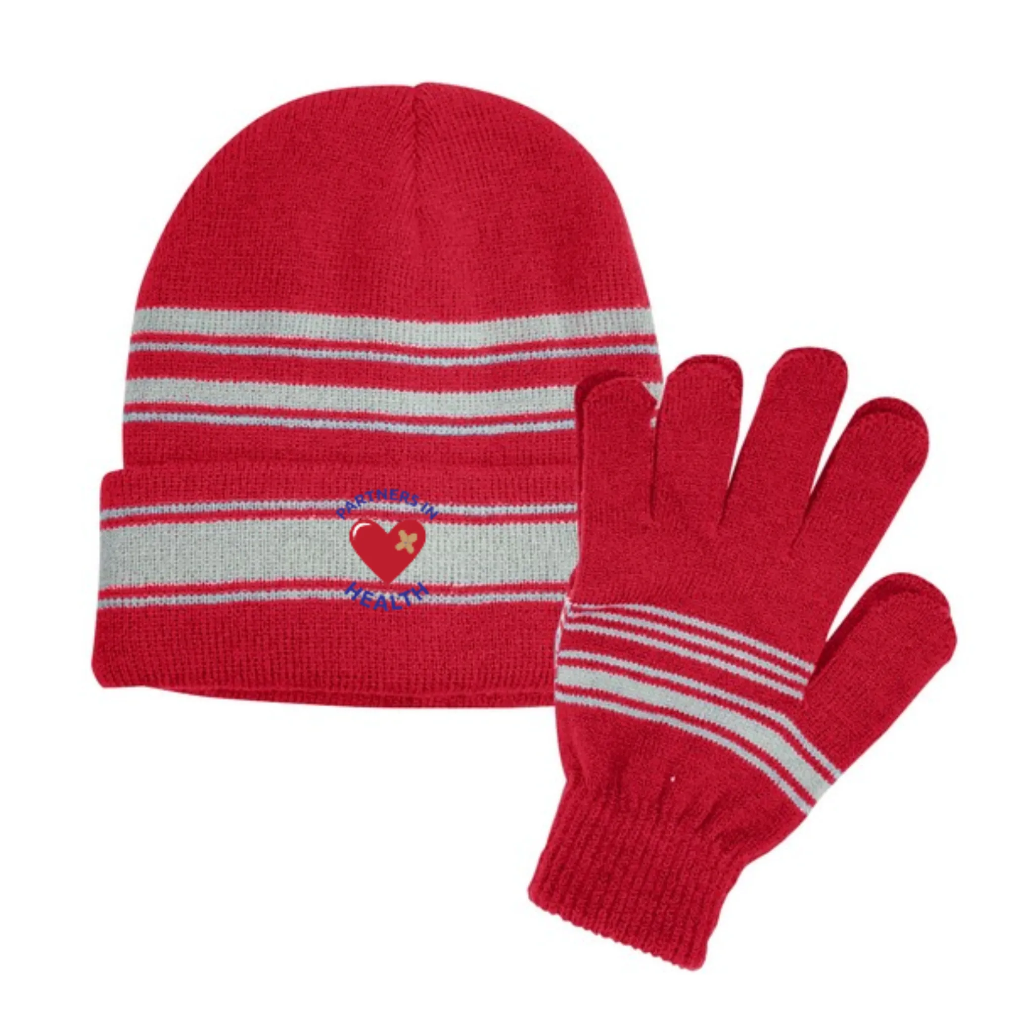 Cuff Beanie And Gloves Set - #403807