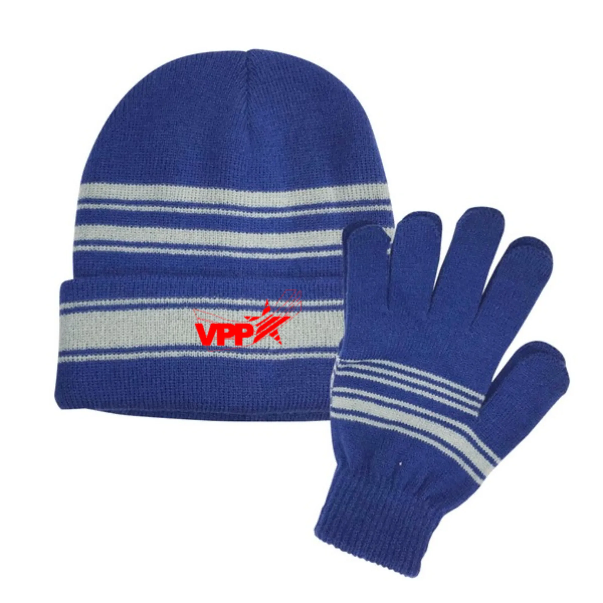 Cuff Beanie And Gloves Set - #403807