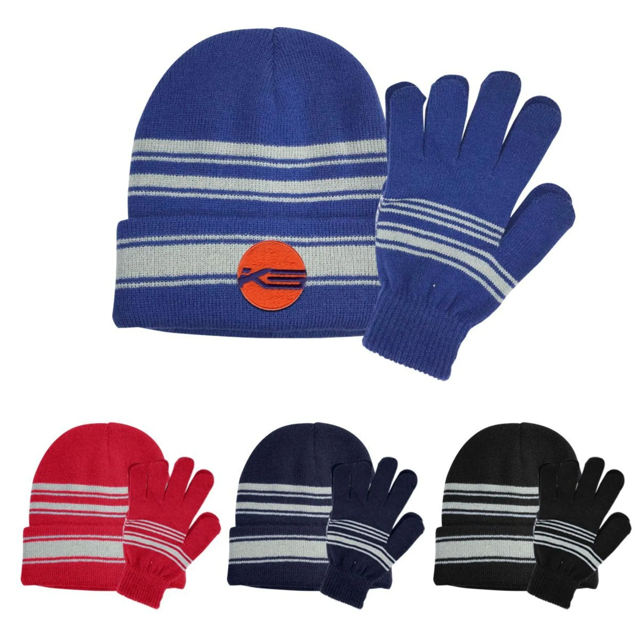 Cuff Beanie And Gloves Set - #403807