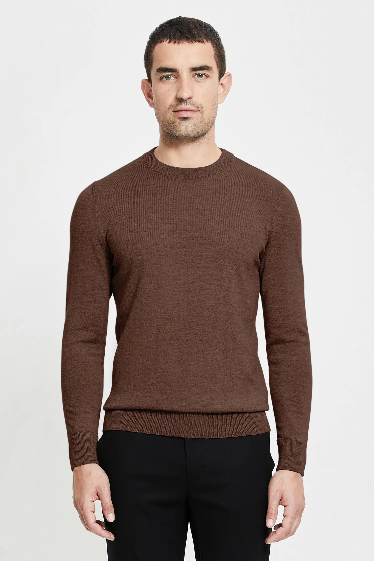 Daniel Extra Fine Merino Wool Pullover Camel
