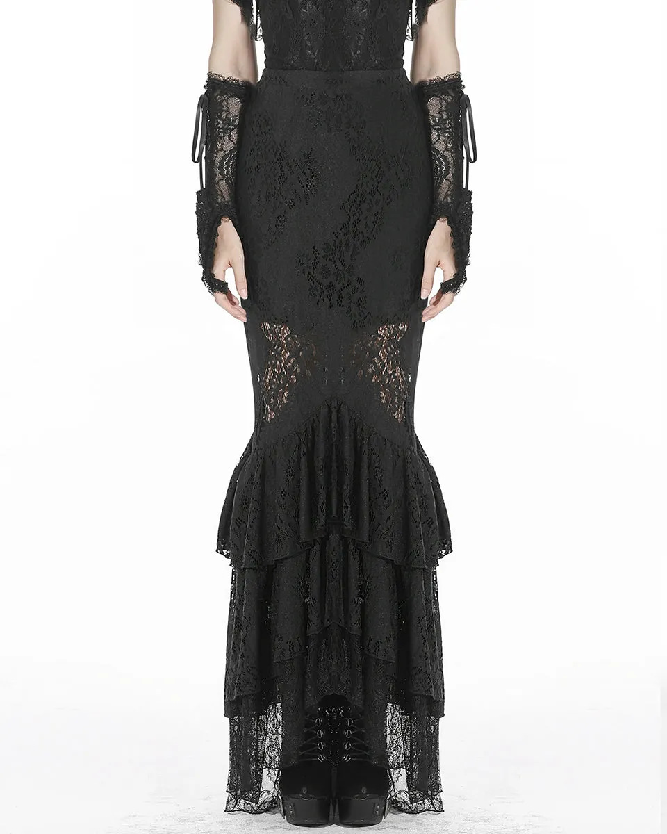 Dark In Love Invocation Gothic Lace Mermaid Skirt