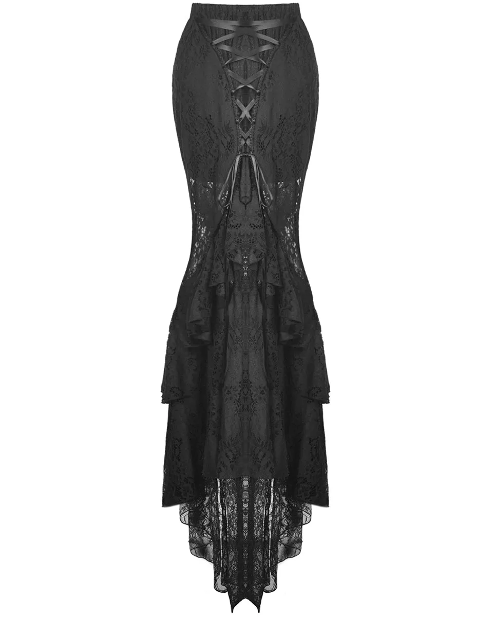 Dark In Love Invocation Gothic Lace Mermaid Skirt