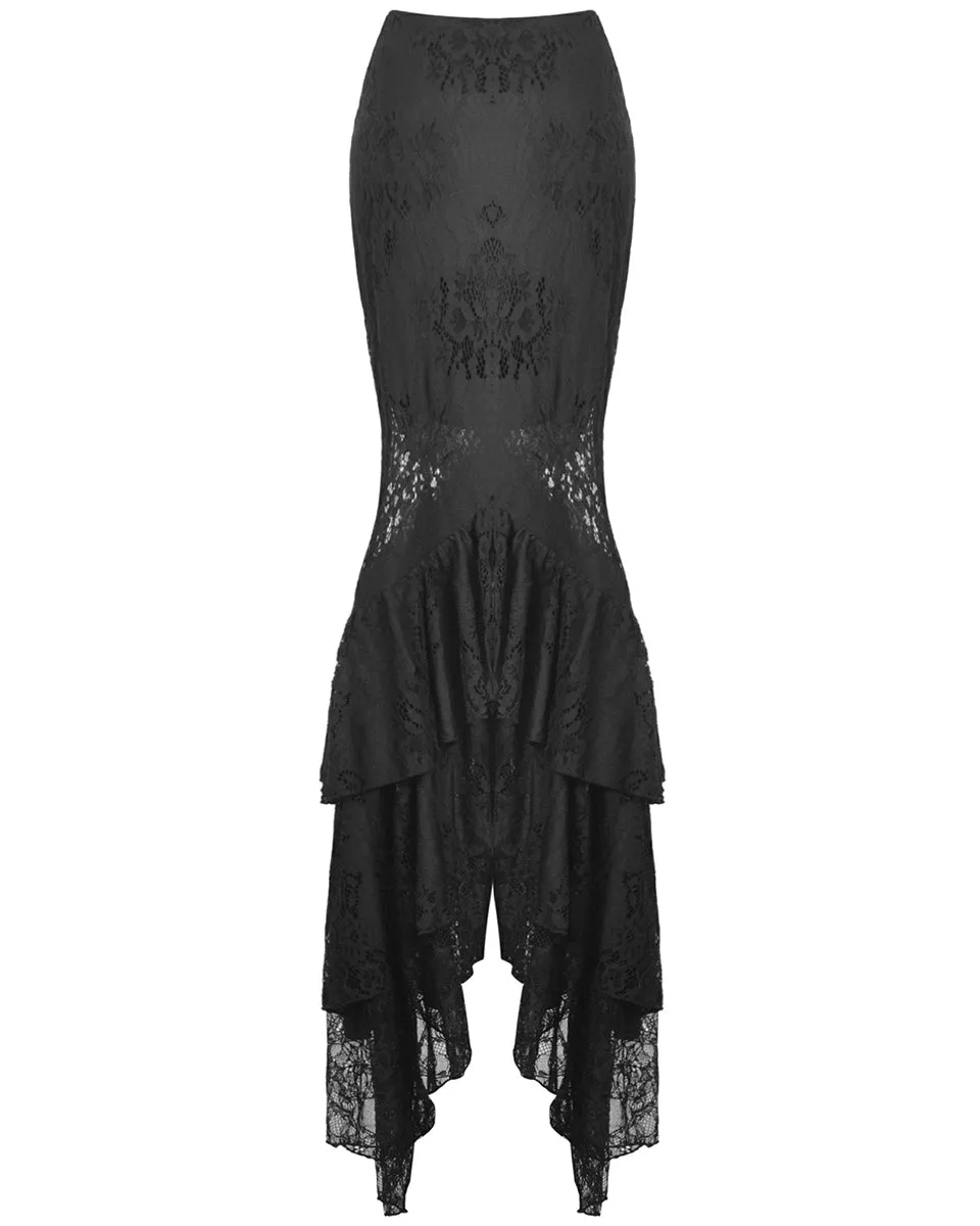 Dark In Love Invocation Gothic Lace Mermaid Skirt