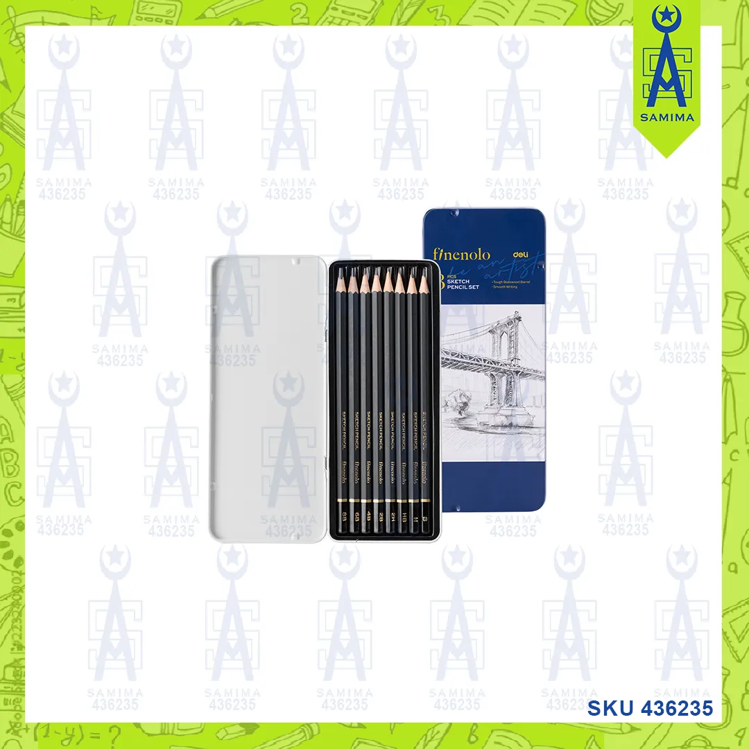 DELI C26 FINENOLO SKETCH PENCILS ASST 8'S / TIN