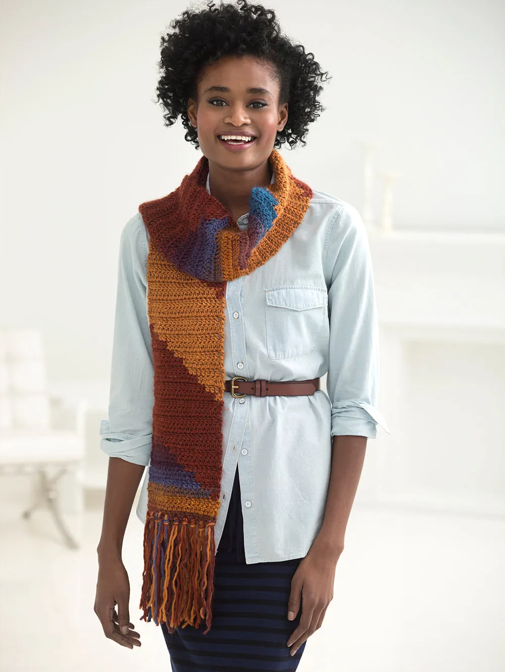 Diagonal Stripes Scarf (Crochet)