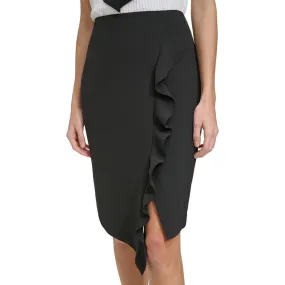 DKNY Womens Pencil Skirt Asymmetrical